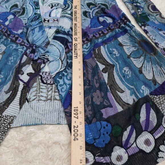 Desigual Women's Blue Floral Boho Open Front Cardigan Size M - Picture 4 of 11